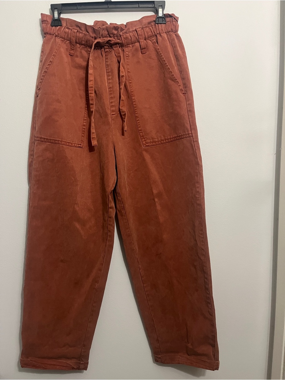 Lucky Brand Paper Bag Utility Drawstring Pants - Rust Colored Size 4/27 NWT